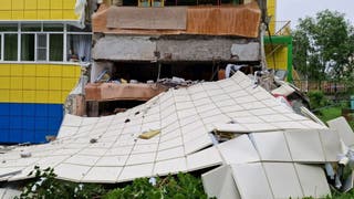 Kindergarten damaged by the earthquake is seen in Russia's Petropavlovsk-Kamchatsky